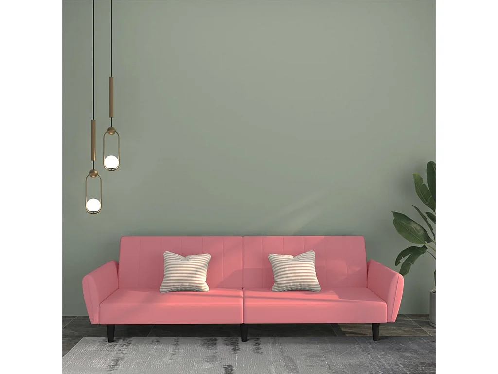 Schlafsofa 2-Sitzer Rosa Samt