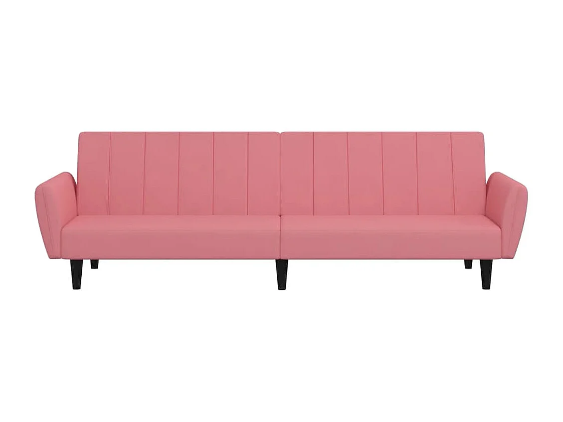 Schlafsofa 2-Sitzer Rosa Samt