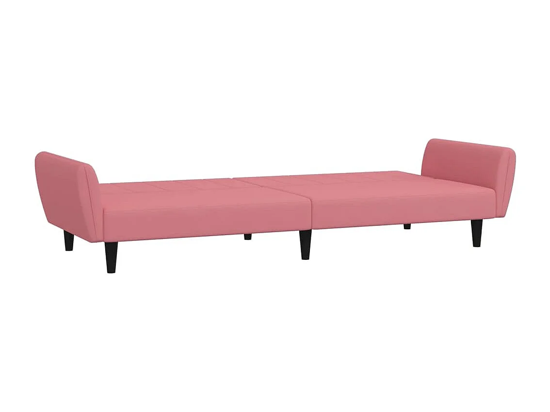 Schlafsofa 2-Sitzer Rosa Samt