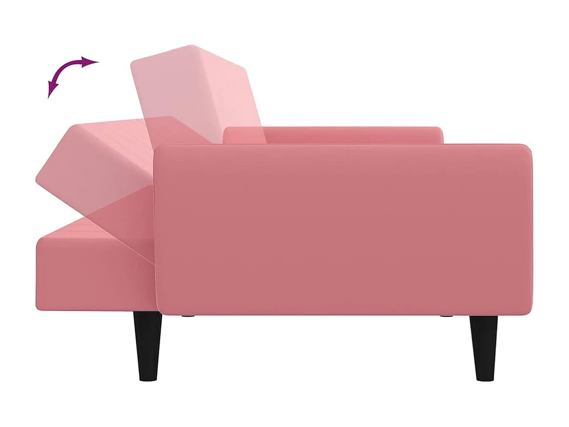 Schlafsofa 2-Sitzer Rosa Samt