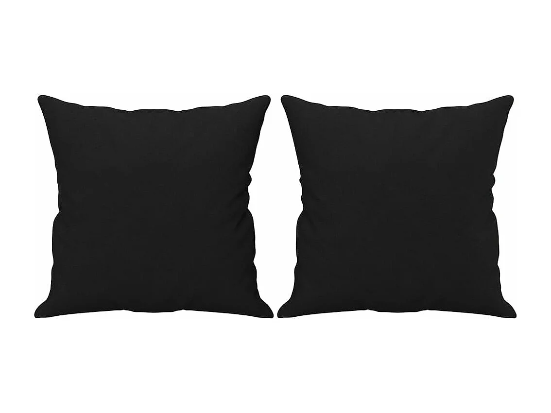 Canapé 2 places avec oreillers noir 140 cm tissu microfibre