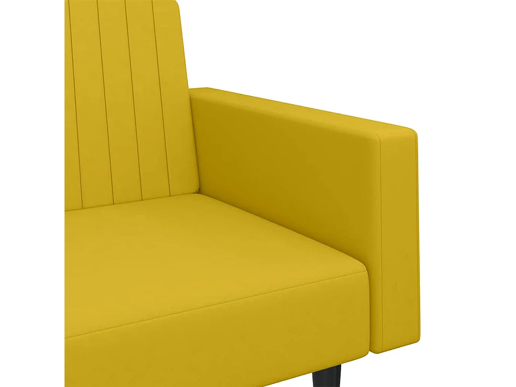 Canapé-lit 2 places jaune velours