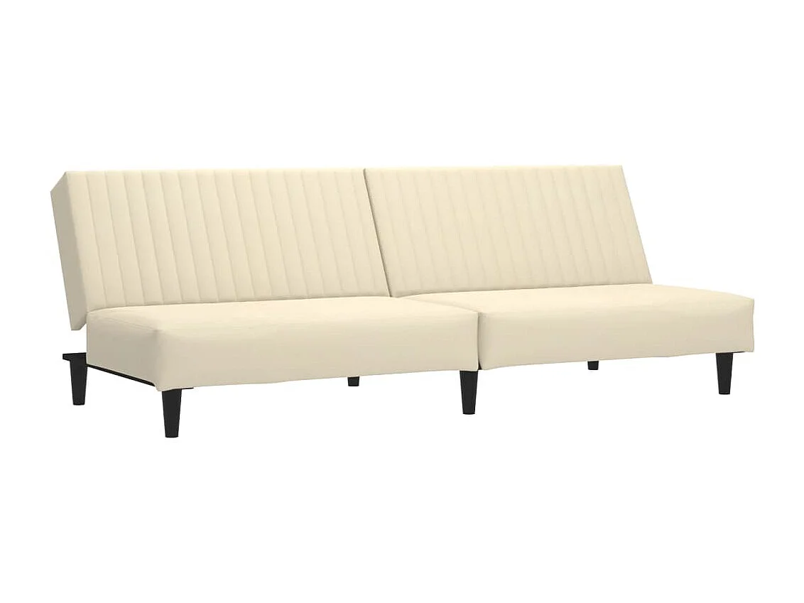 Sofá-cama de 2 lugares veludo cor creme