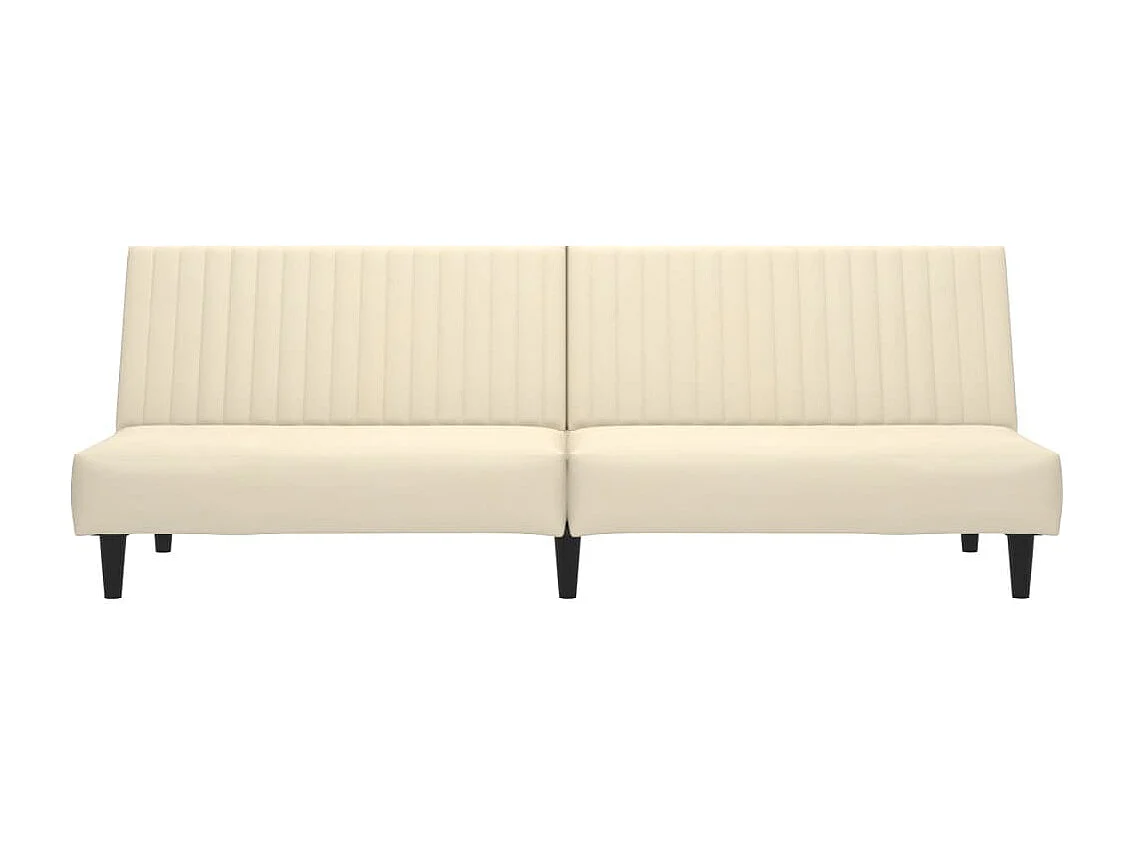 Sofá-cama de 2 lugares veludo cor creme
