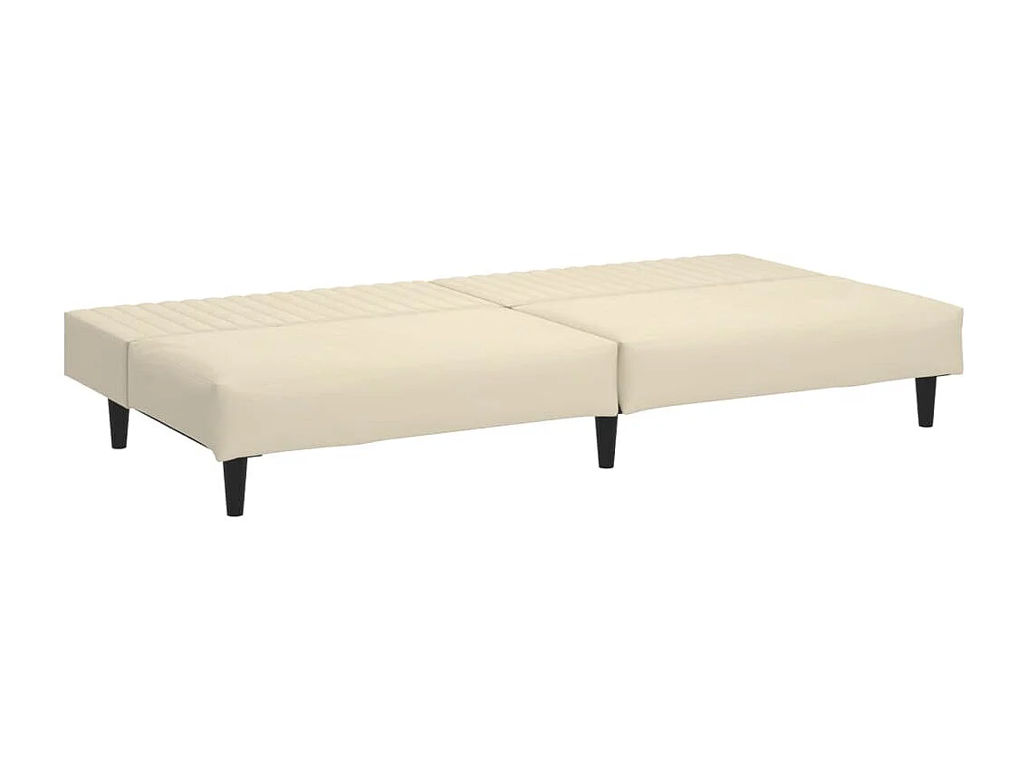 Sofá-cama de 2 lugares veludo cor creme