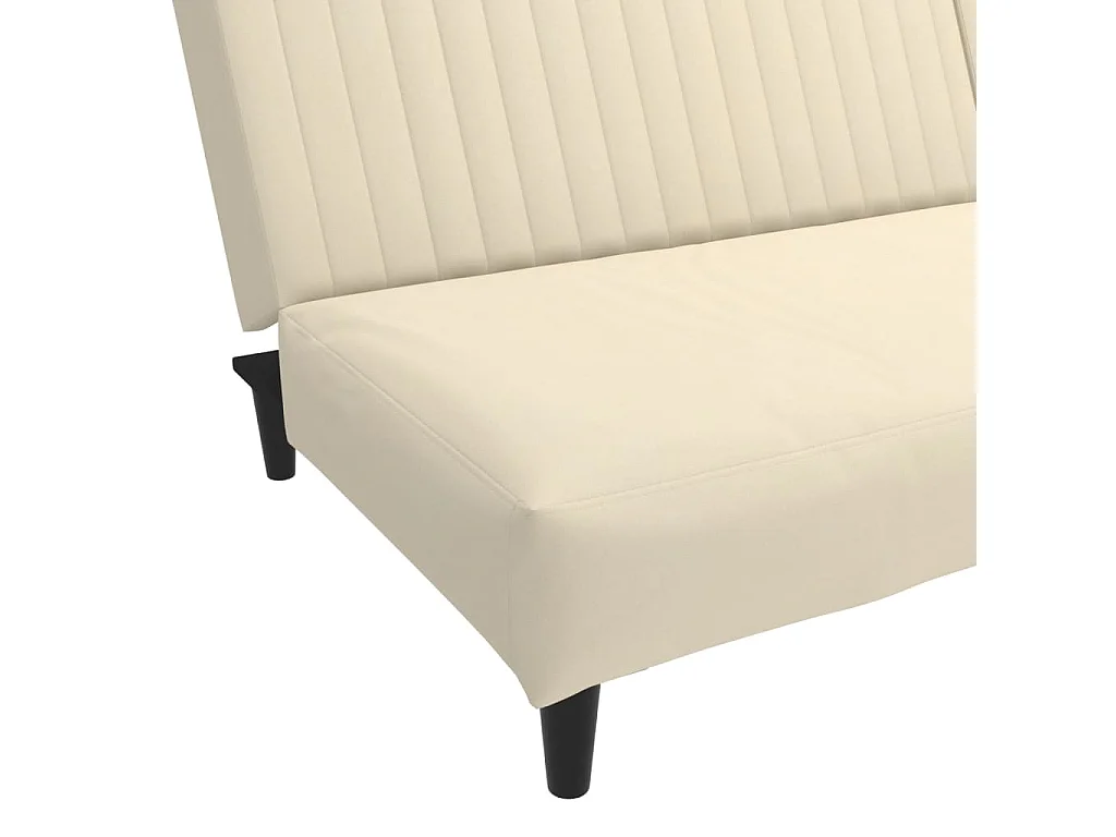 Sofá-cama de 2 lugares veludo cor creme