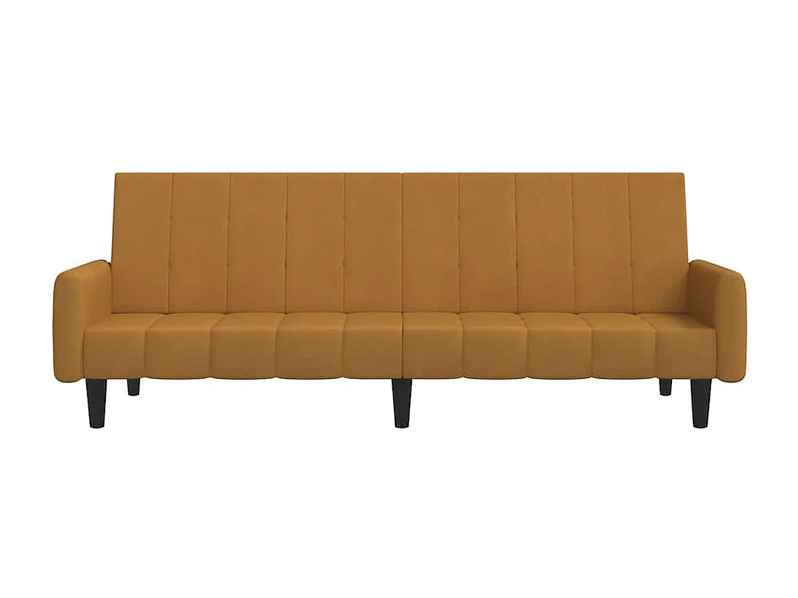 Schlafsofa 2-Sitzer Braun Samt