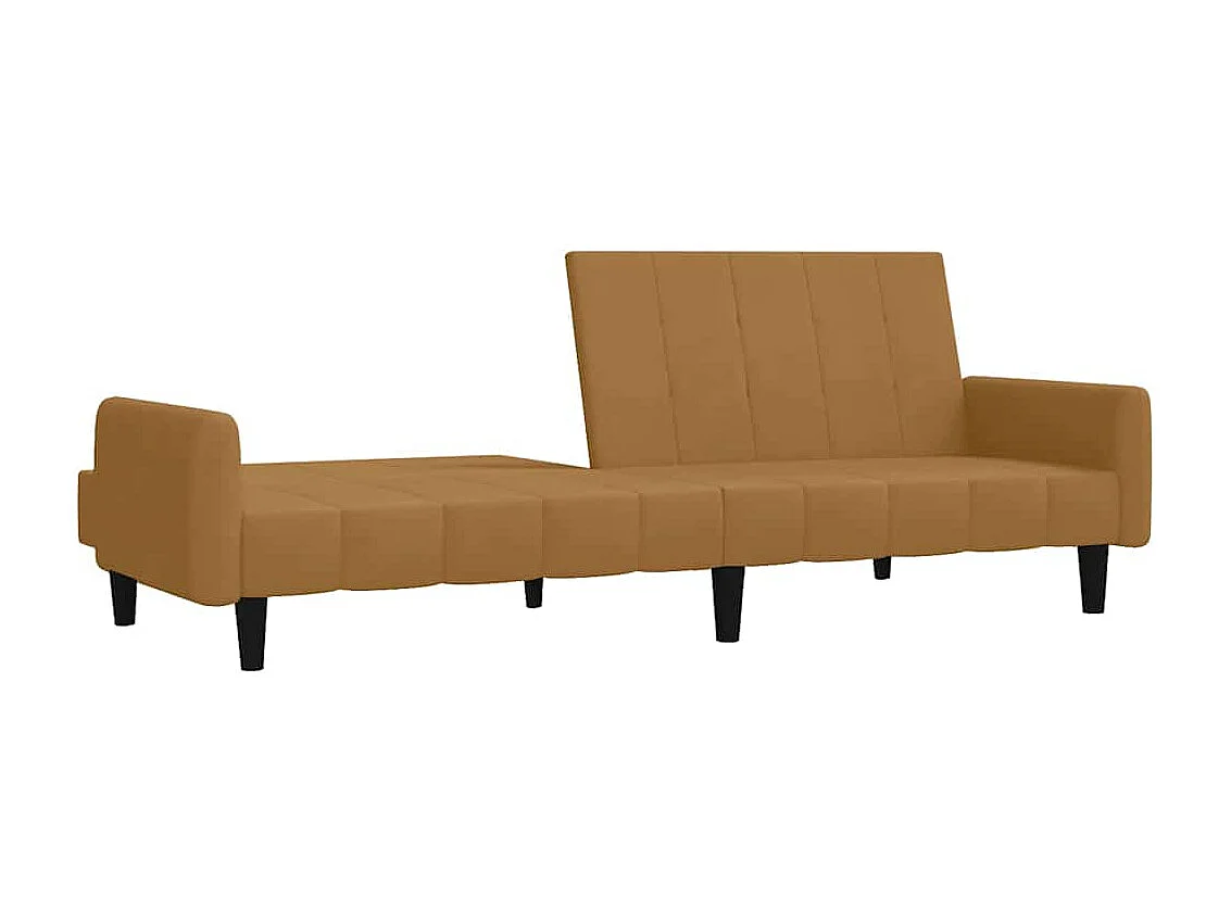 Canapé-lit à 2 places marron velours