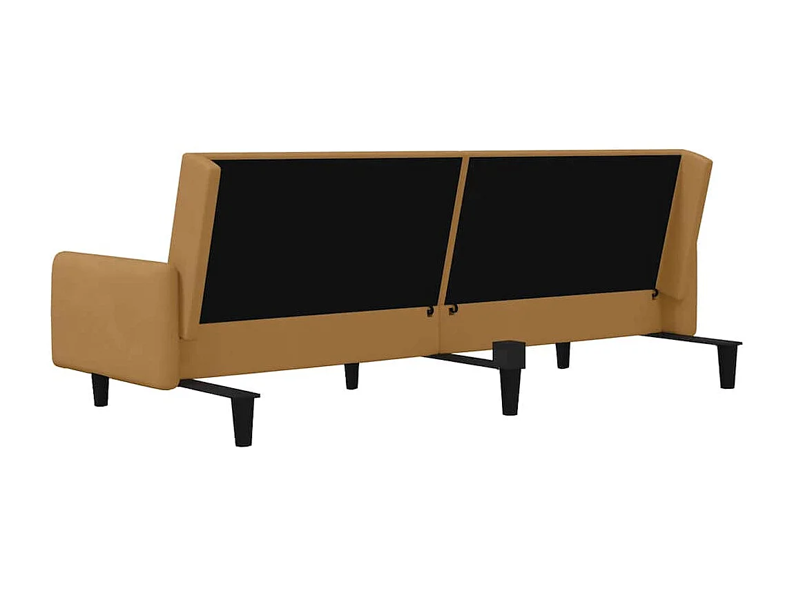 Slaapbank 2-zits fluweel bruin