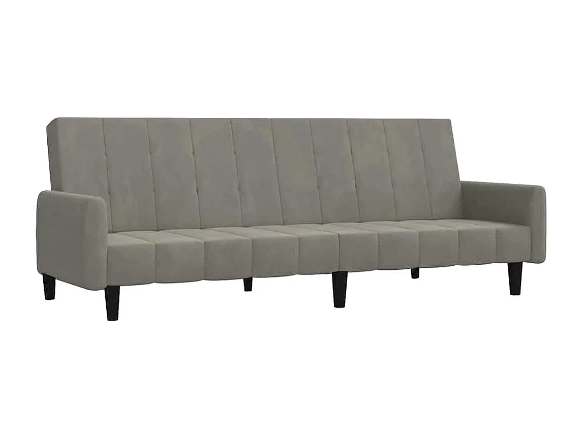 Schlafsofa 2-Sitzer Hellgrau Samt