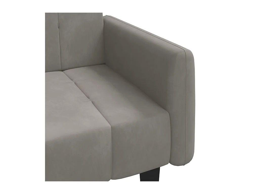 Schlafsofa 2-Sitzer Hellgrau Samt