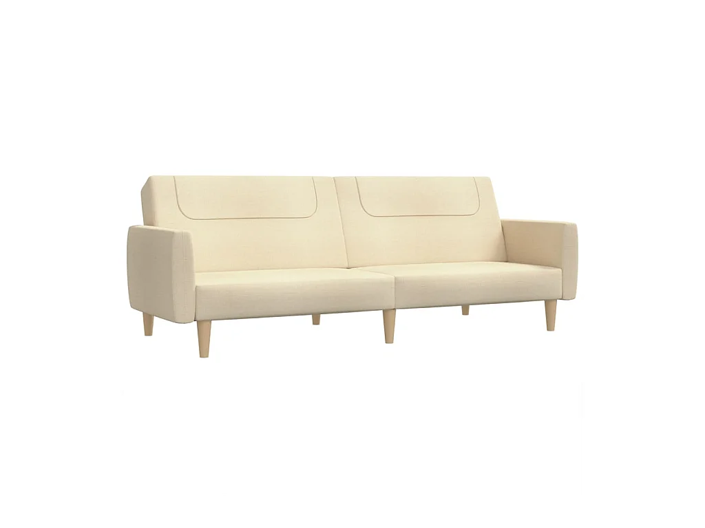 Schlafsofa 2-Sitzer Creme Stoff