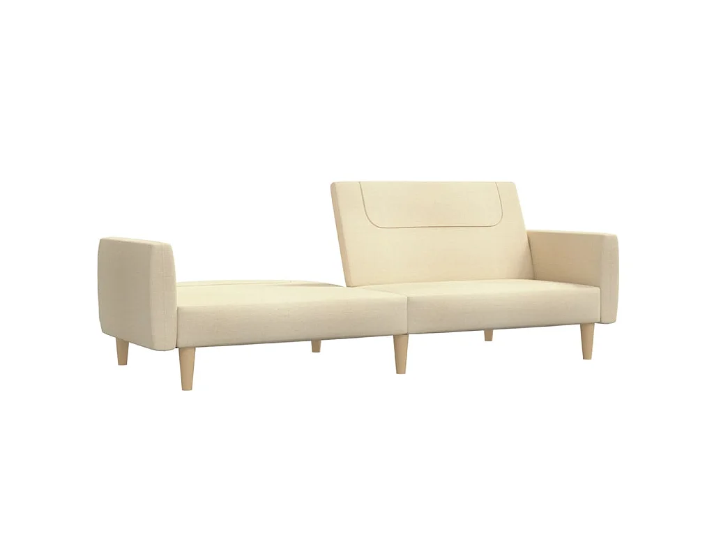 Canapé convertible clic-clac 2 places en tissu crème