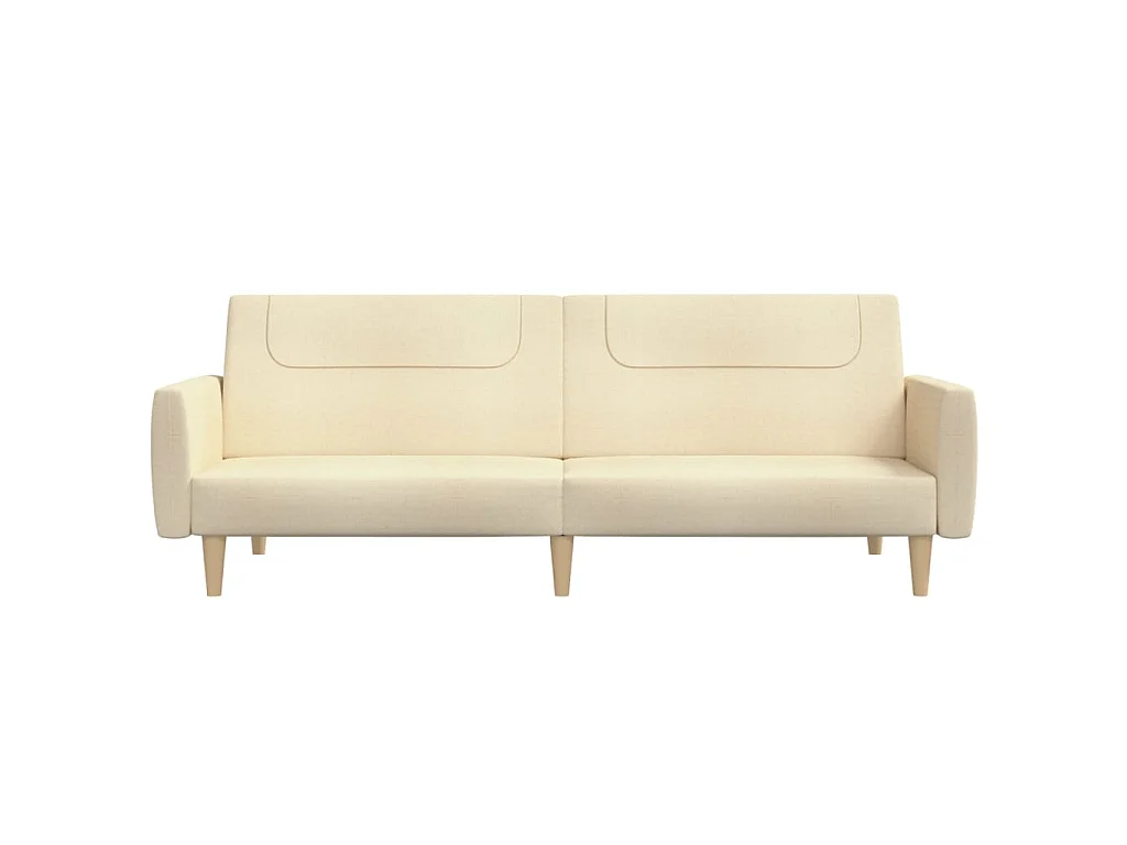 Canapé convertible clic-clac 2 places en tissu crème