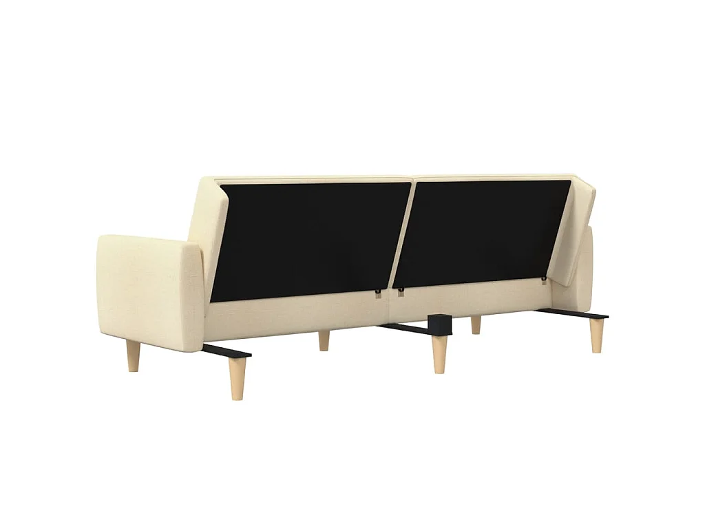 Canapé convertible clic-clac 2 places en tissu crème