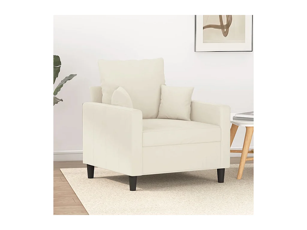 Fauteuil Crème 60 cm Velours