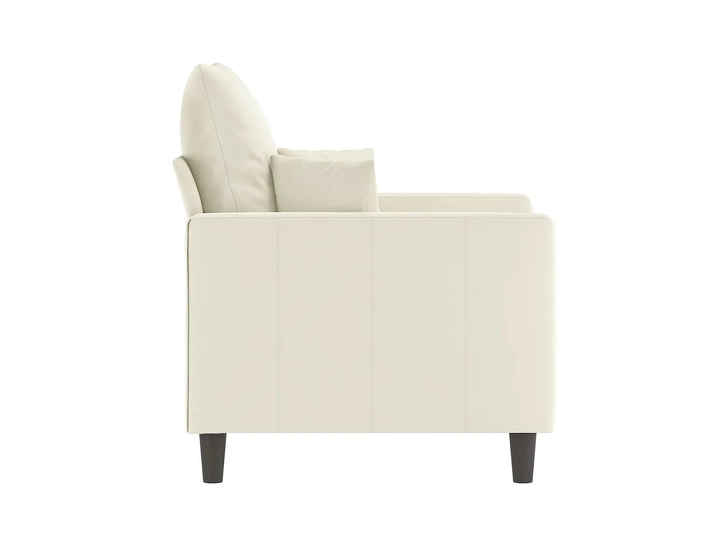 Sillón de terciopelo color crema 60 cm