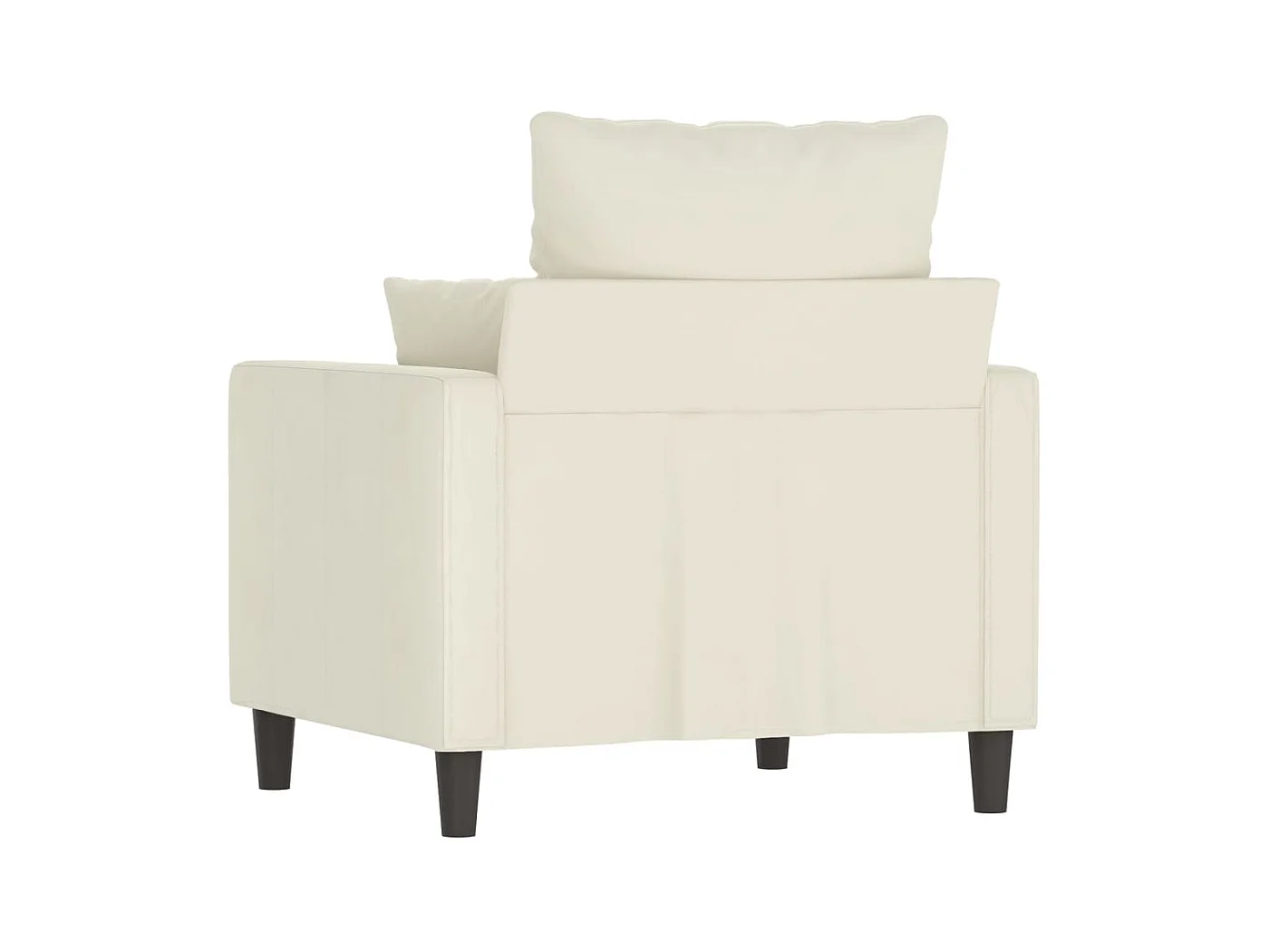 Sillón de terciopelo color crema 60 cm