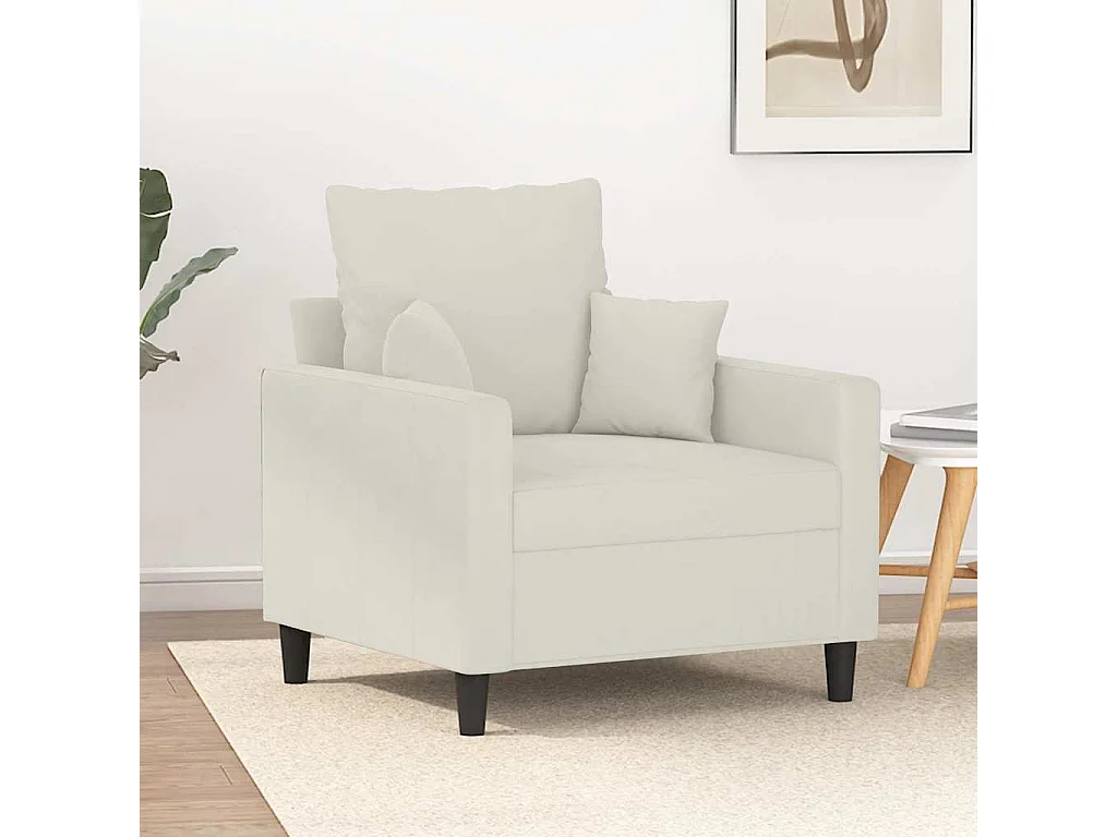Fauteuil Crème 60 cm Velours