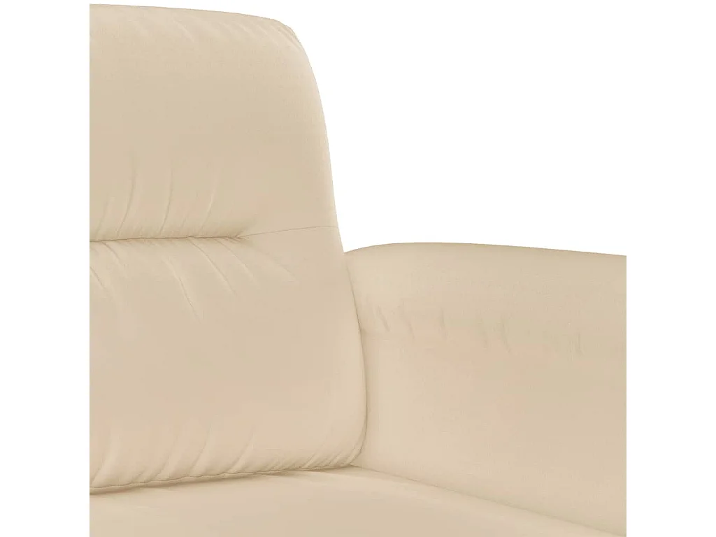 Juego de sofás con cojines 2 piezas tela microfibra crema