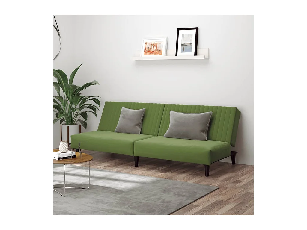 Sofá cama de 2 plazas terciopelo verde claro