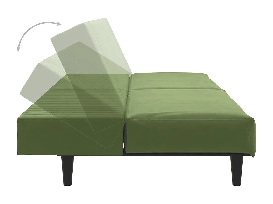 Sofá cama de 2 plazas terciopelo verde claro
