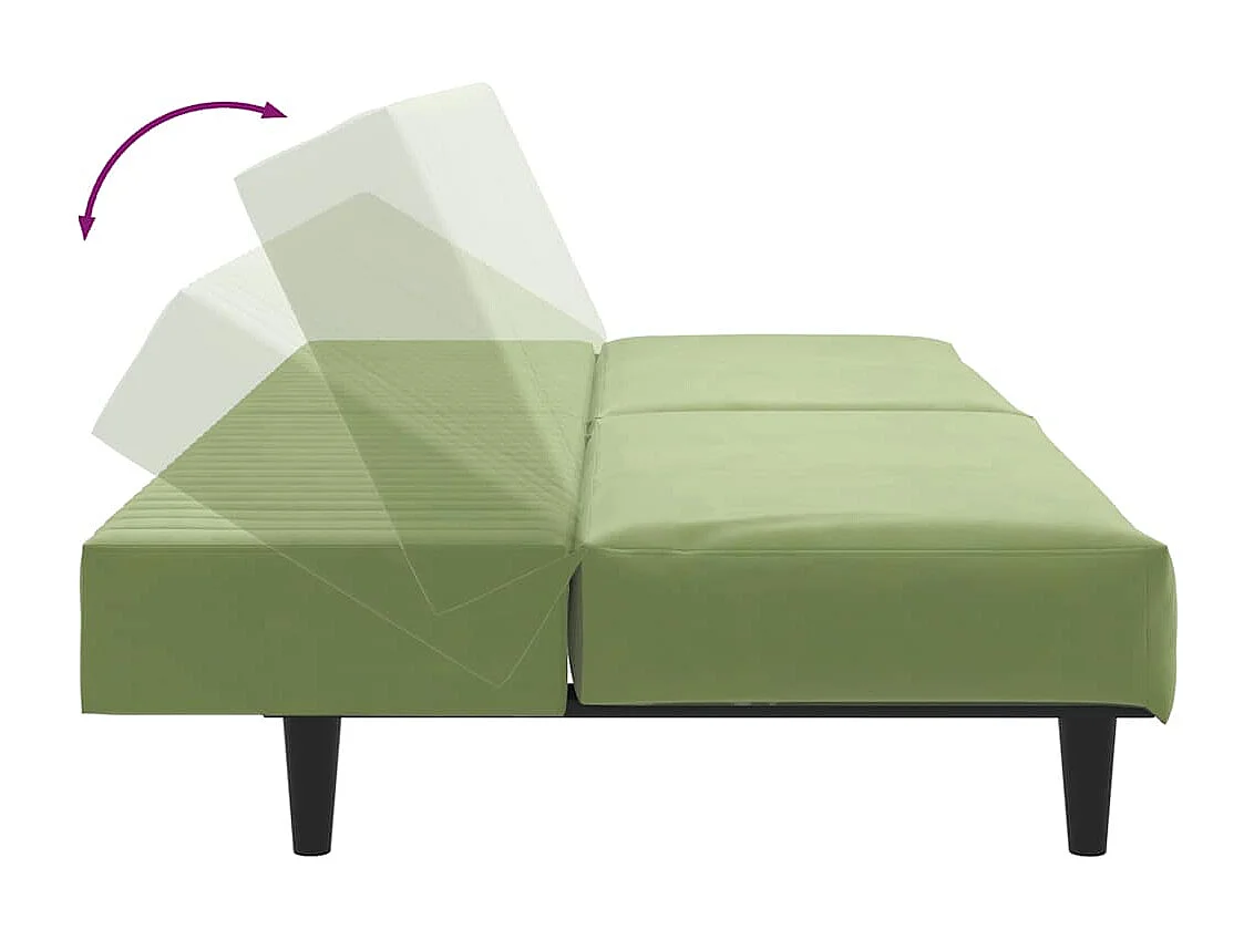 Canapé-lit à 2 places vert clair velours