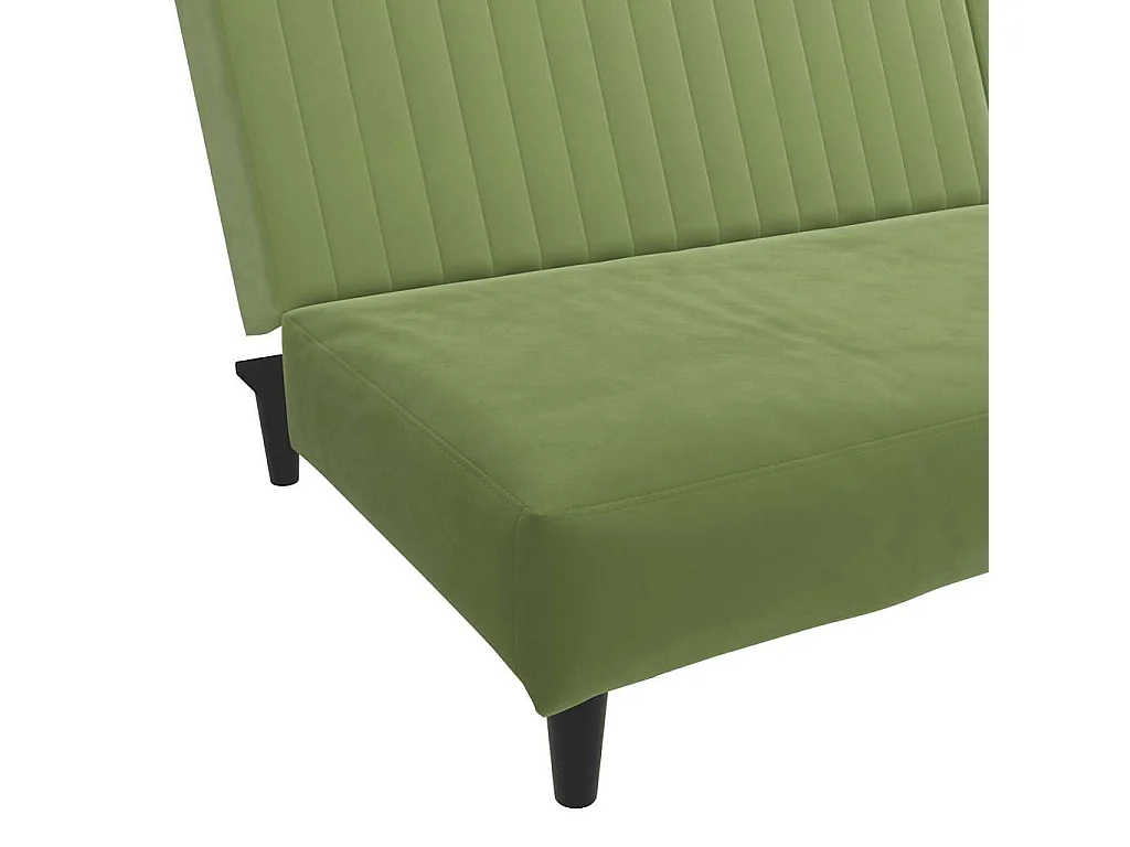 Canapé-lit à 2 places vert clair velours