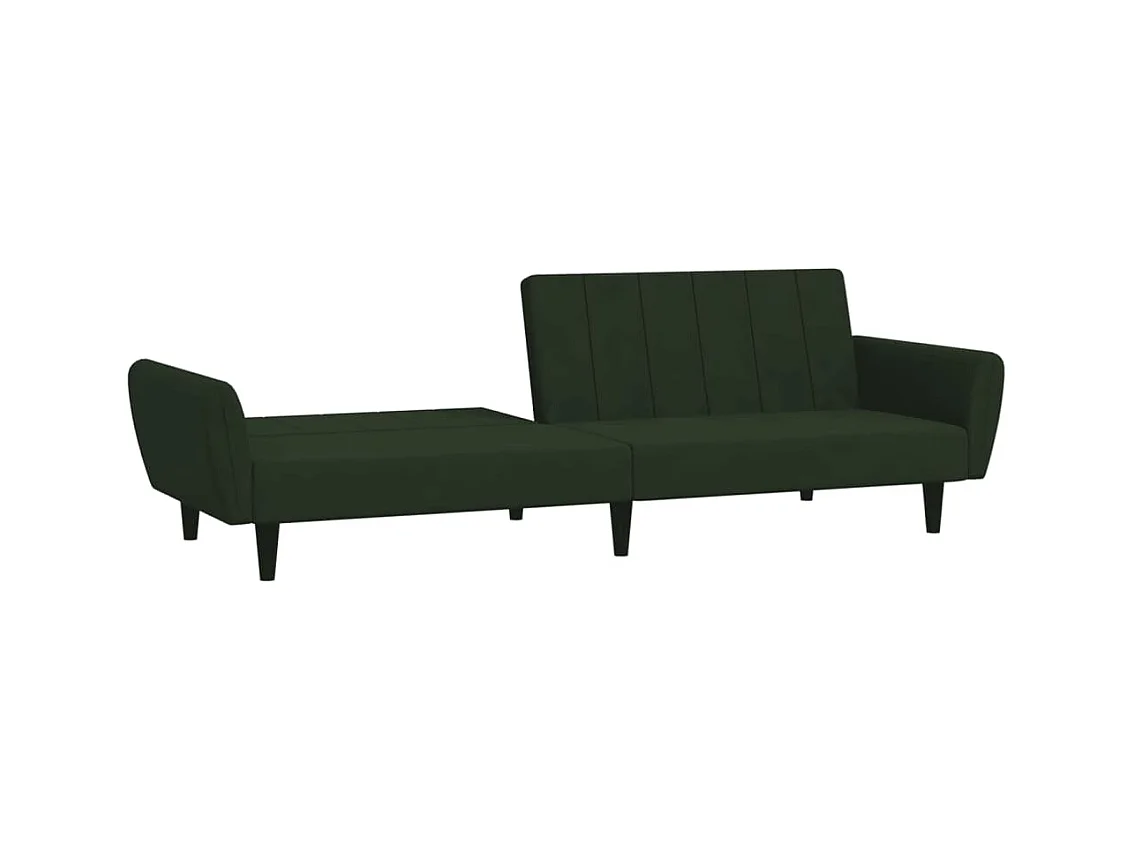 Slaapbank 2-zits fluweel donkergroen
