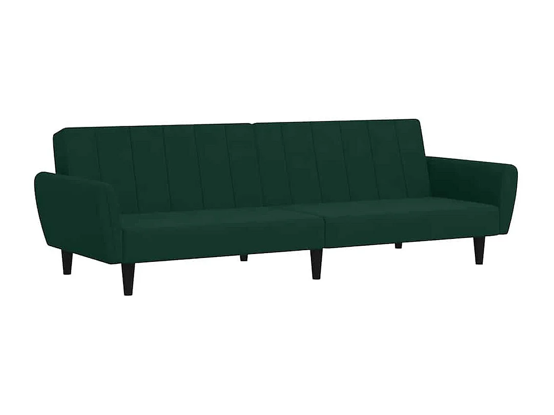 Canapé-lit à 2 places vert foncé velours