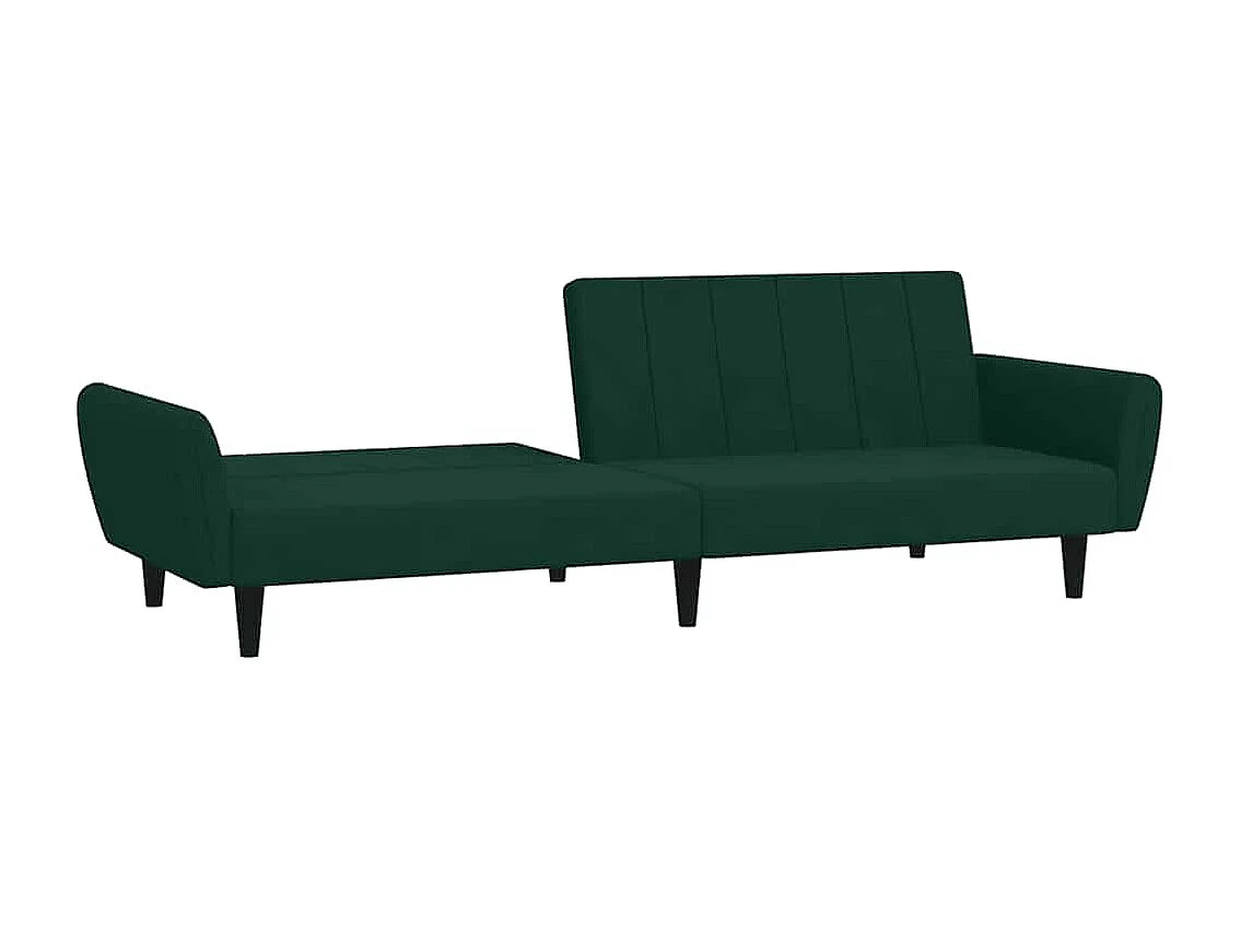 Canapé-lit à 2 places vert foncé velours