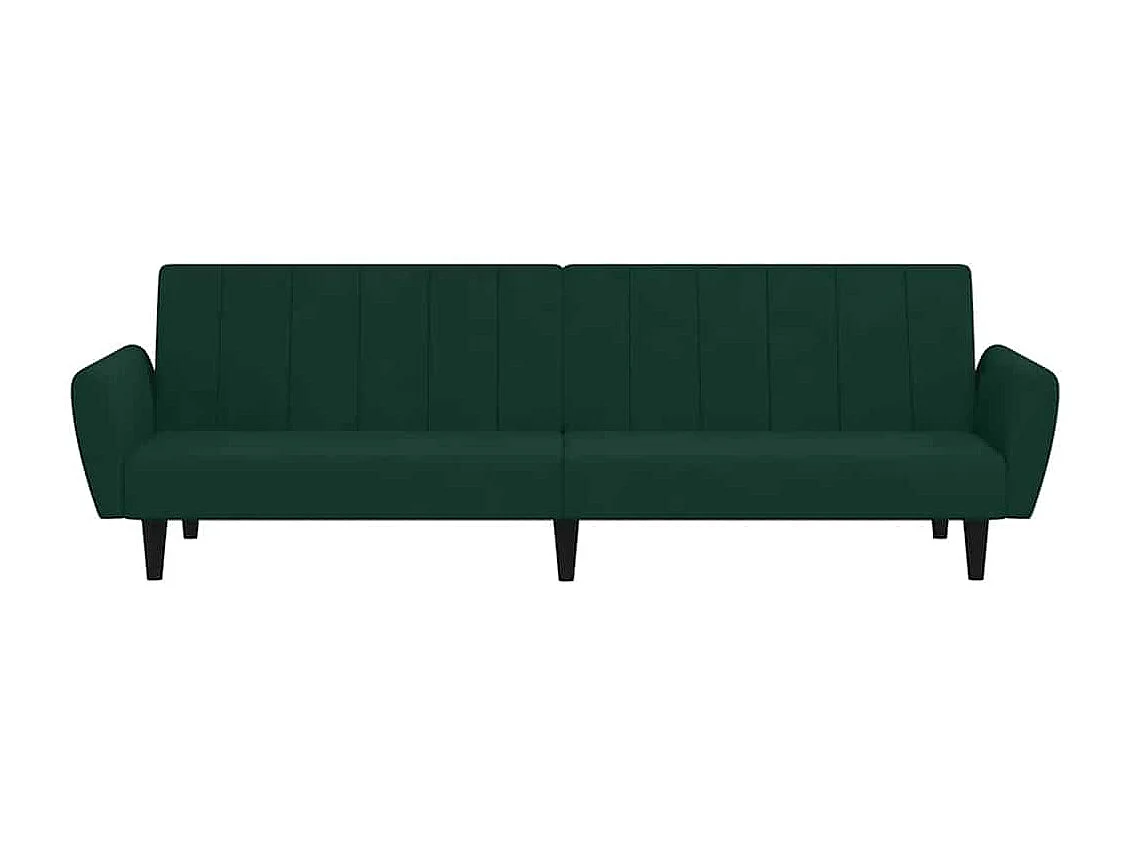 Canapé-lit à 2 places vert foncé velours