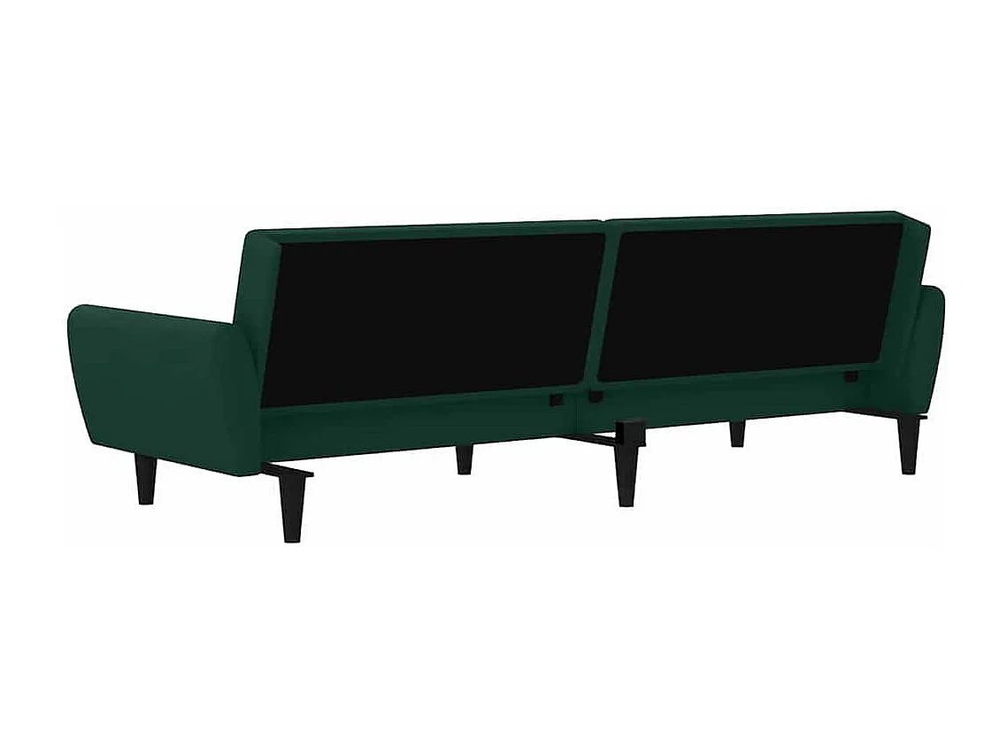 Canapé-lit à 2 places vert foncé velours