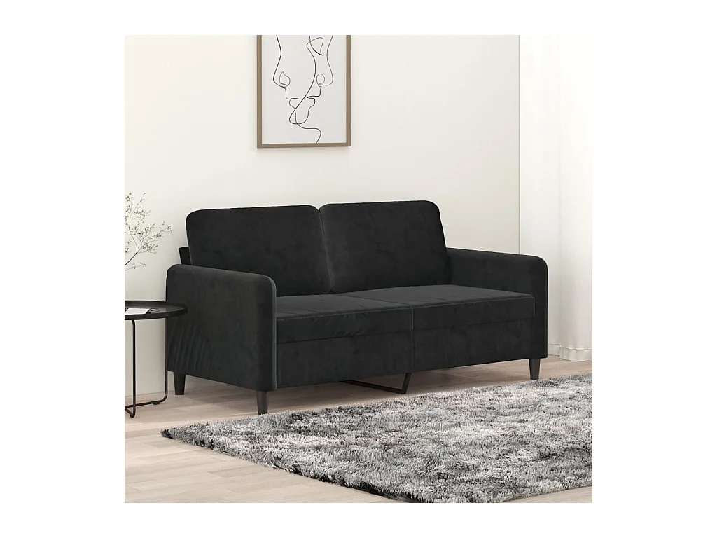 Tweezitsbank 140 cm fluweel zwart