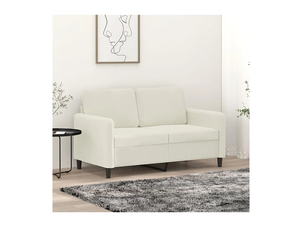 Canapé à 2 places Crème 120 cm Velours