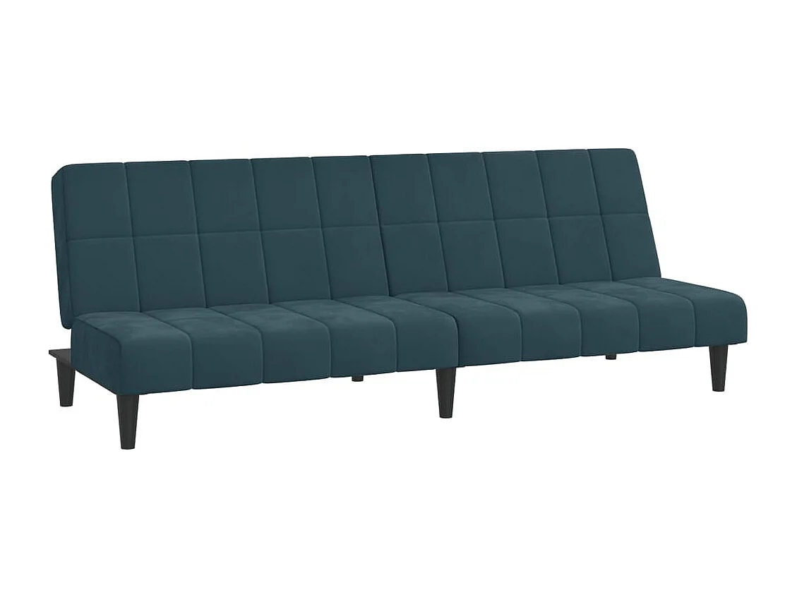 Schlafsofa 2-Sitzer Blau Samt