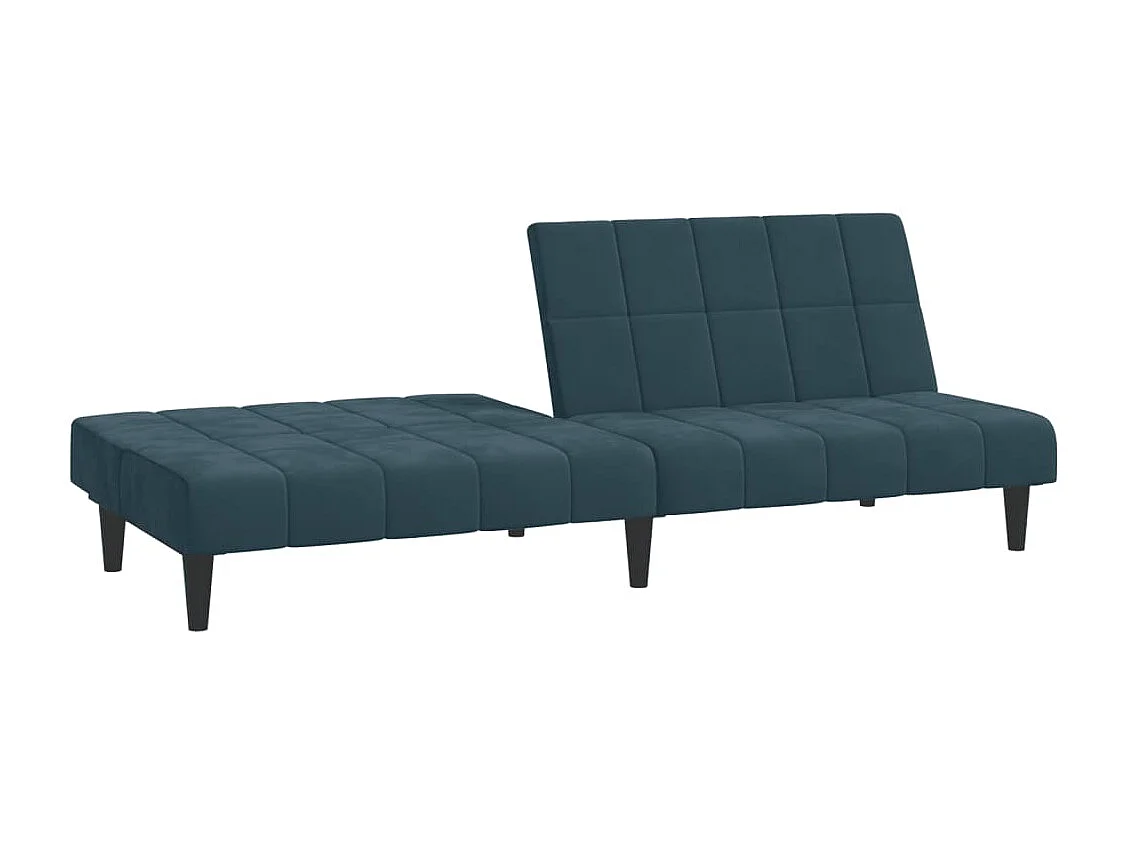 Schlafsofa 2-Sitzer Blau Samt