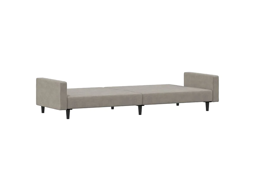 Slaapbank 2-zits fluweel lichtgrijs