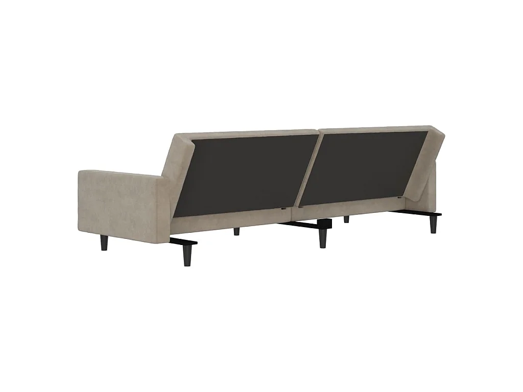 Slaapbank 2-zits fluweel lichtgrijs