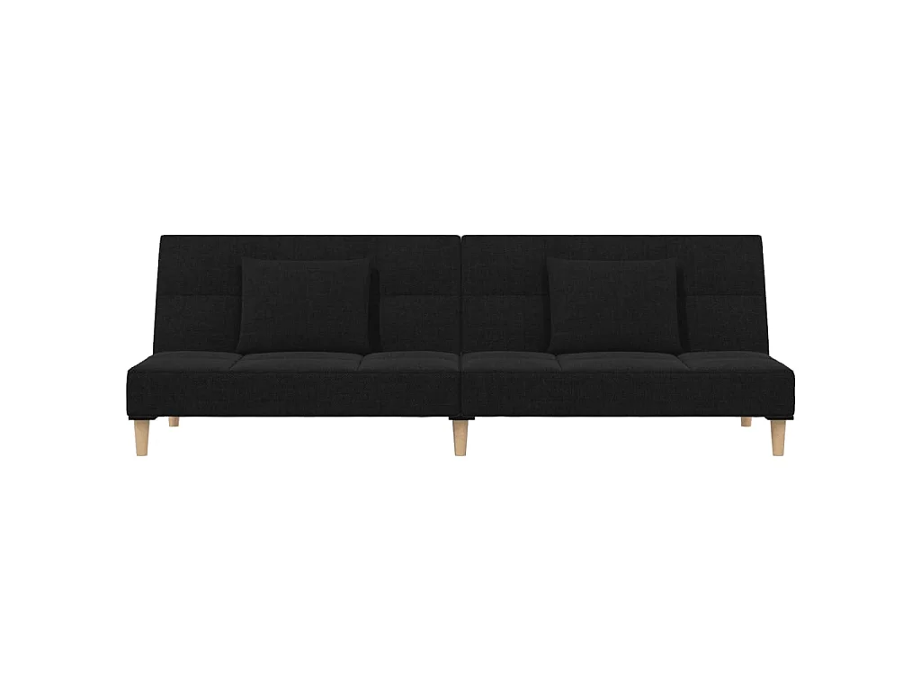 Canapé convertible clic-clac 2 places en tissu noir