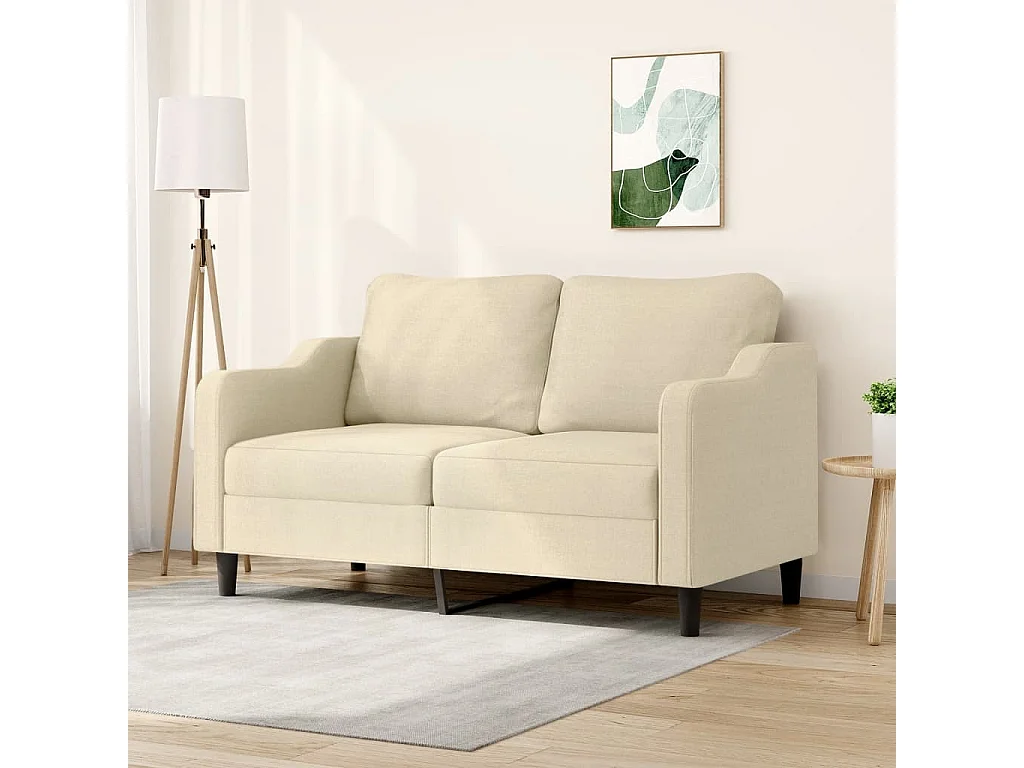 2-Sitzer-Sofa Creme 140 cm Stoff