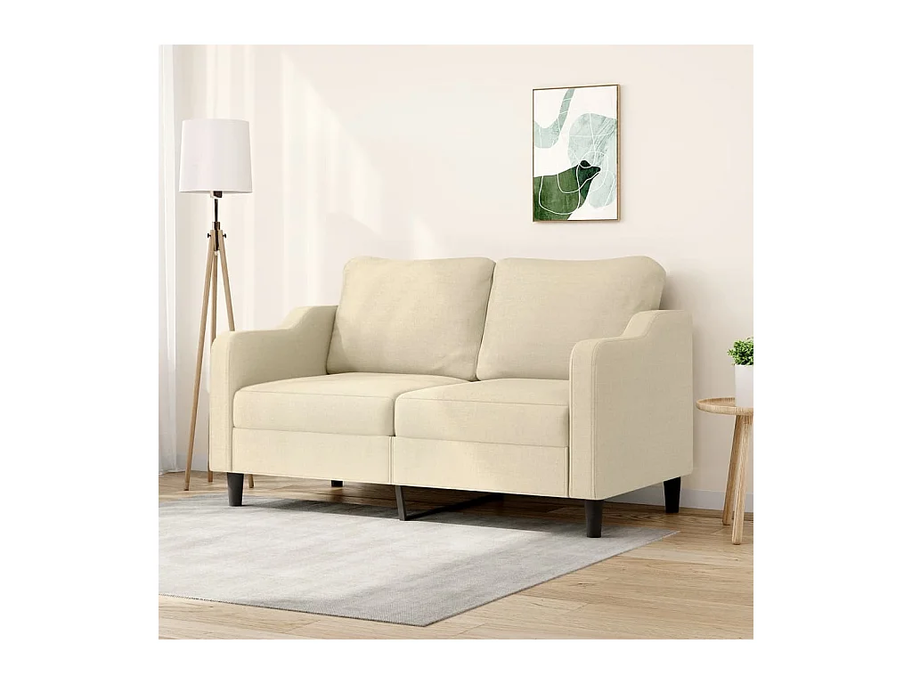 Canapé à 2 places Crème 140 cm Tissu