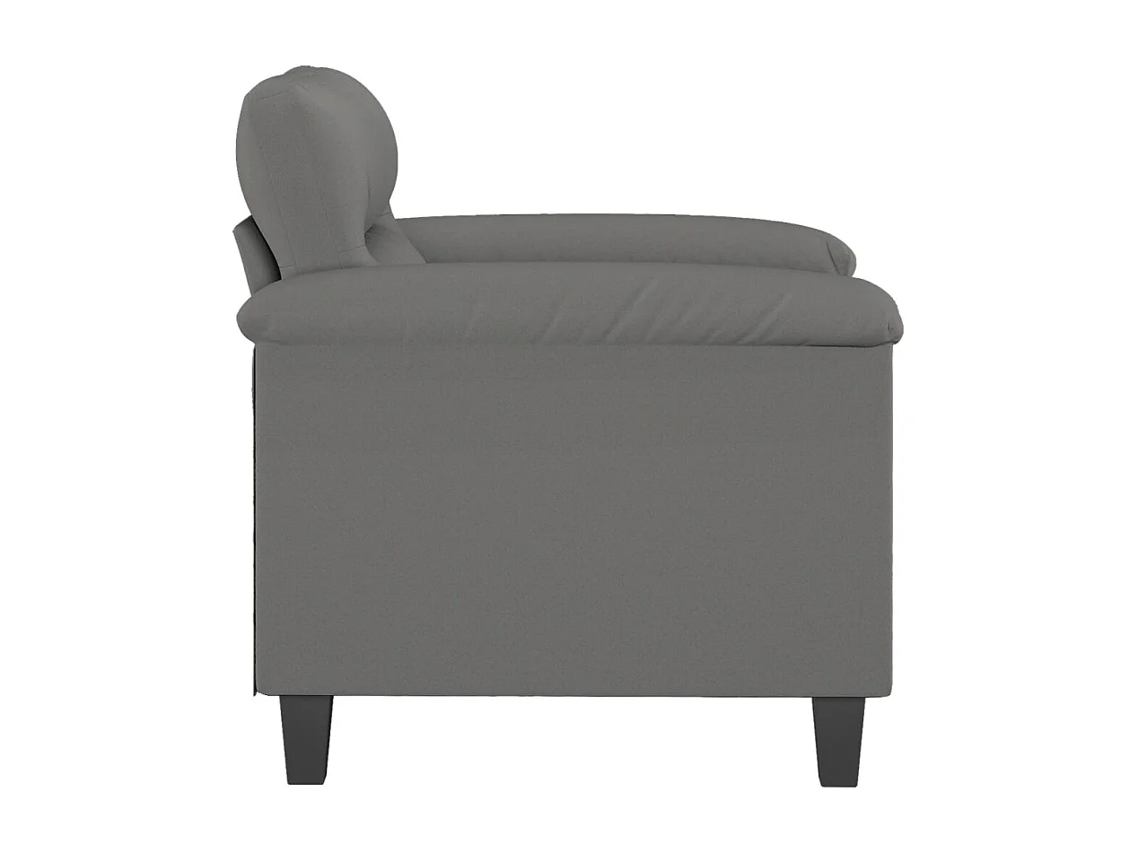 Fauteuil gris foncé 60 cm tissu microfibre