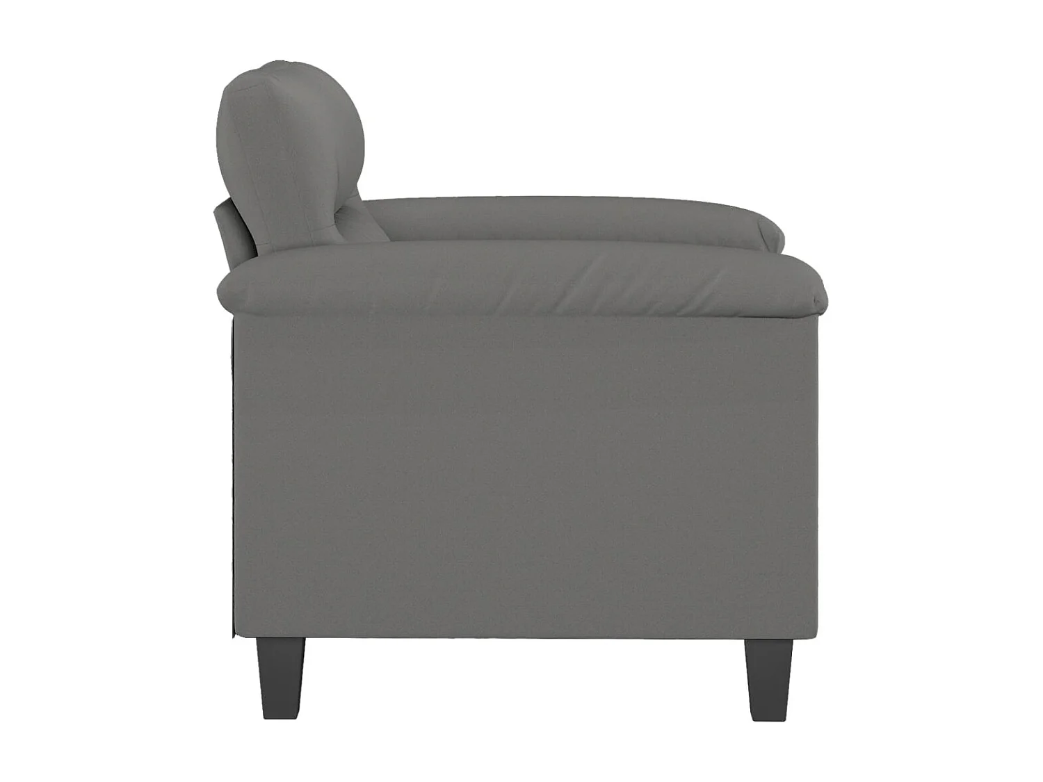 Fauteuil gris foncé 60 cm tissu microfibre