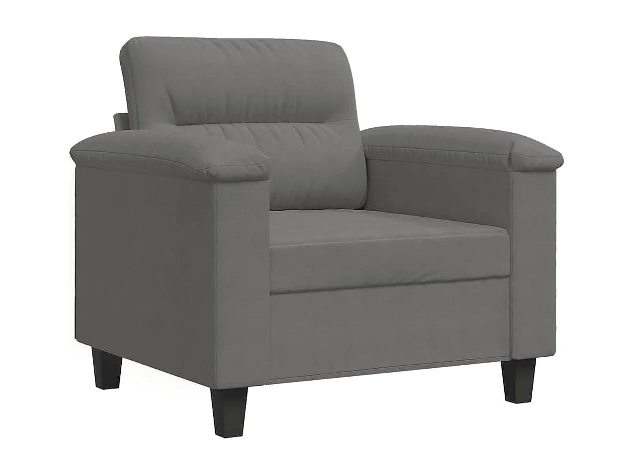 Fauteuil gris foncé 60 cm tissu microfibre