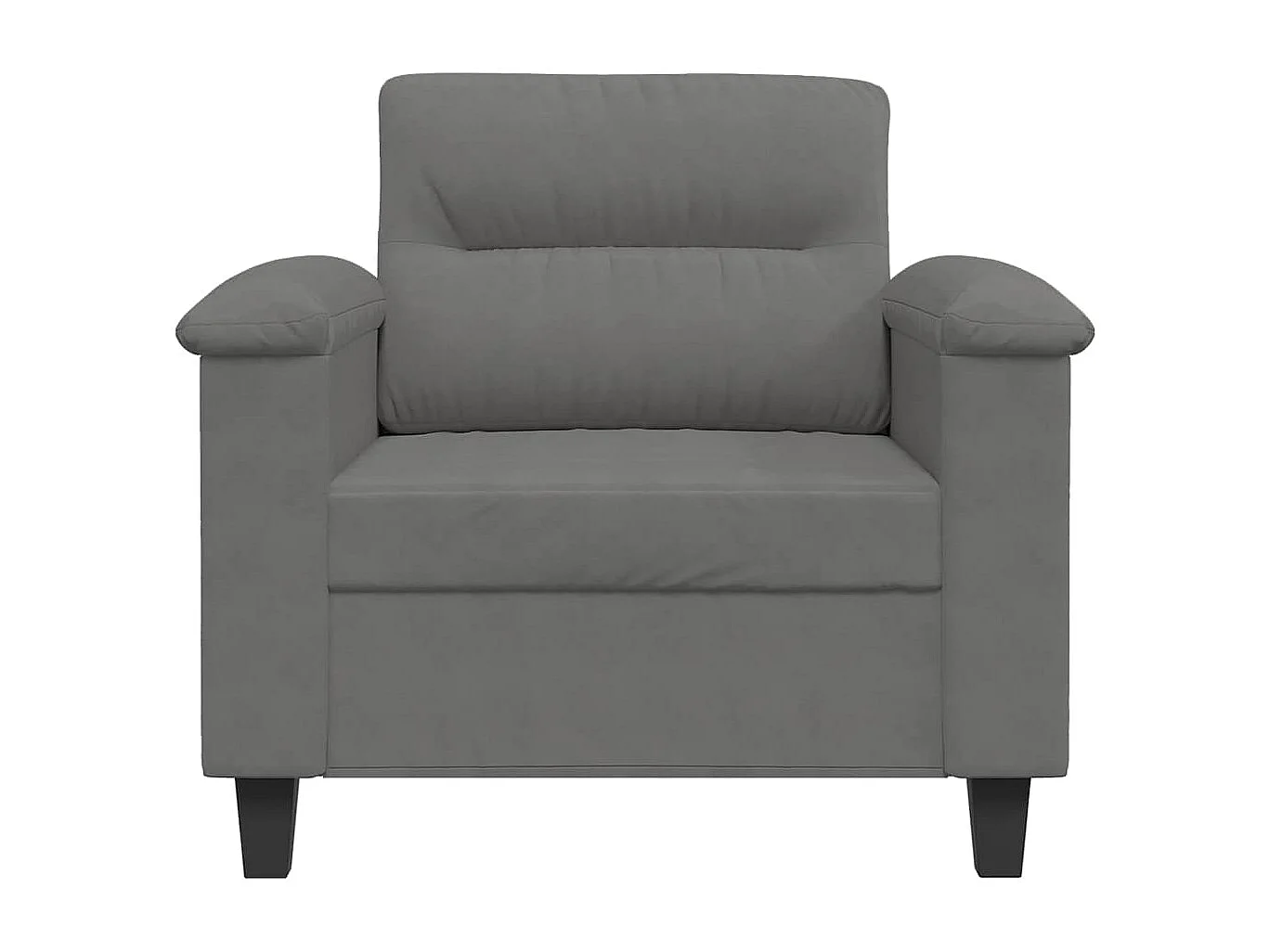 Fauteuil gris foncé 60 cm tissu microfibre