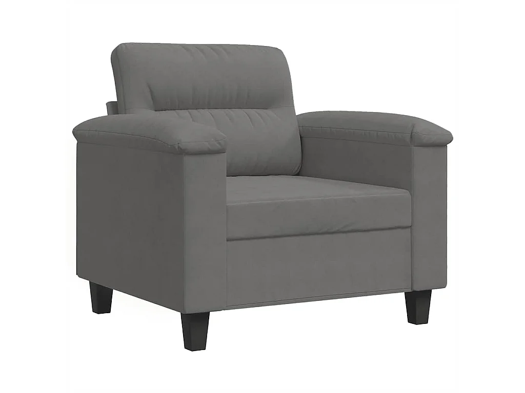 Fauteuil gris foncé 60 cm tissu microfibre