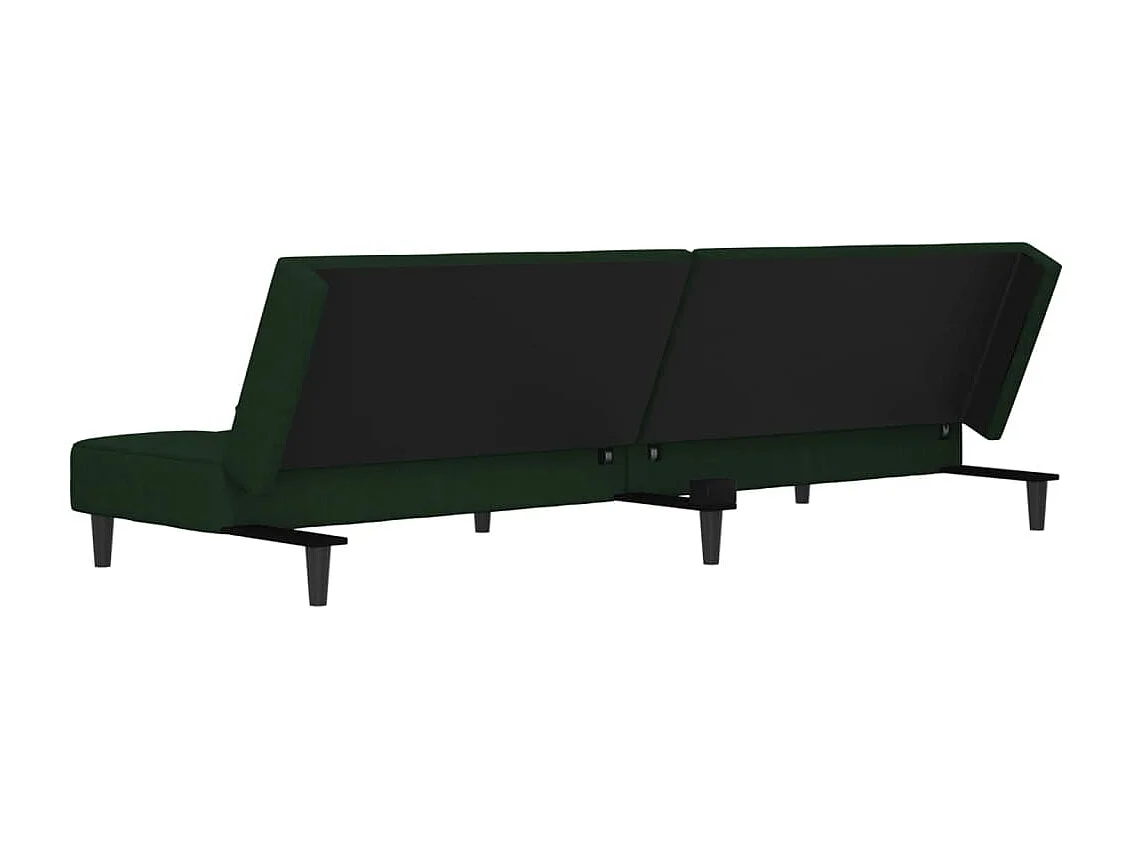 Schlafsofa 2-Sitzer mit 2 Kissen Dunkelgrün Samt