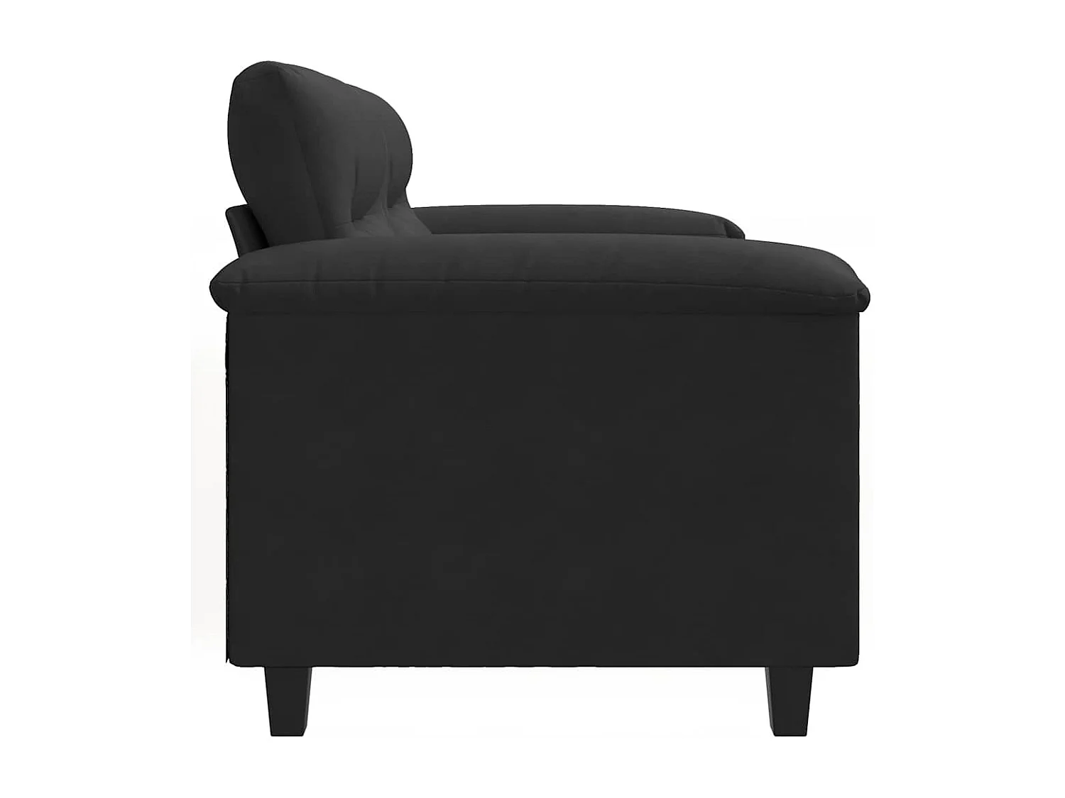 Canapé à 2 places Noir 140 cm Tissu microfibre