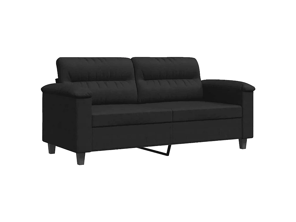 Canapé à 2 places Noir 140 cm Tissu microfibre